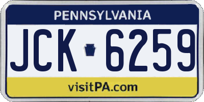 PA license plate JCK6259