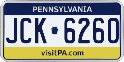 PA license plate JCK6260