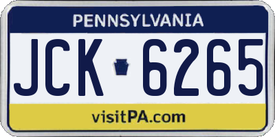 PA license plate JCK6265