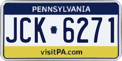 PA license plate JCK6271