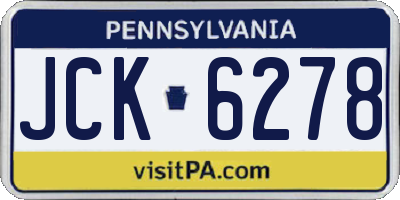 PA license plate JCK6278