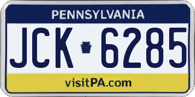 PA license plate JCK6285