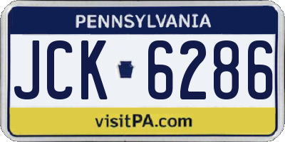PA license plate JCK6286