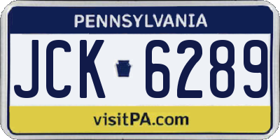 PA license plate JCK6289