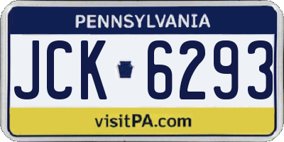 PA license plate JCK6293