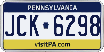 PA license plate JCK6298