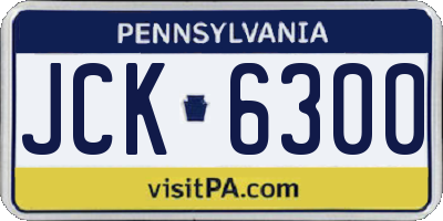 PA license plate JCK6300