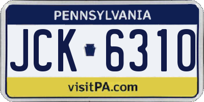PA license plate JCK6310