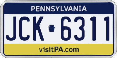 PA license plate JCK6311