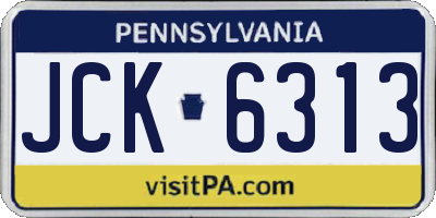 PA license plate JCK6313