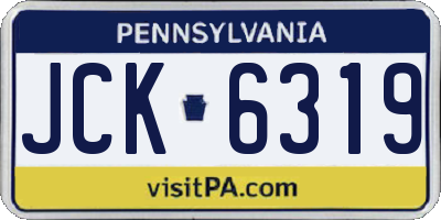 PA license plate JCK6319