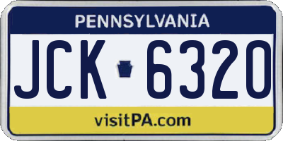 PA license plate JCK6320