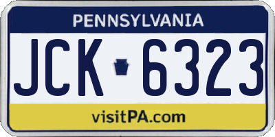 PA license plate JCK6323