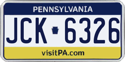 PA license plate JCK6326