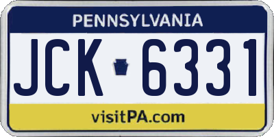 PA license plate JCK6331