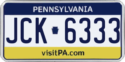 PA license plate JCK6333