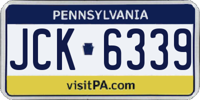 PA license plate JCK6339