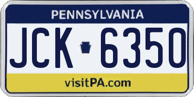 PA license plate JCK6350