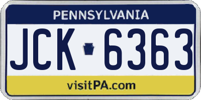 PA license plate JCK6363