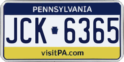 PA license plate JCK6365