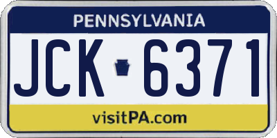 PA license plate JCK6371