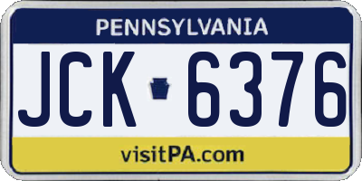 PA license plate JCK6376
