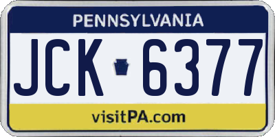 PA license plate JCK6377