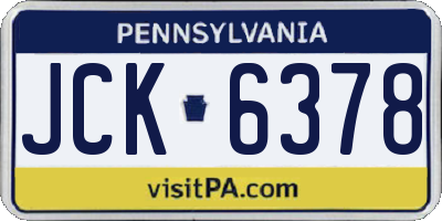 PA license plate JCK6378
