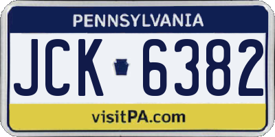 PA license plate JCK6382