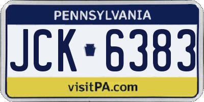 PA license plate JCK6383