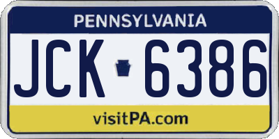PA license plate JCK6386