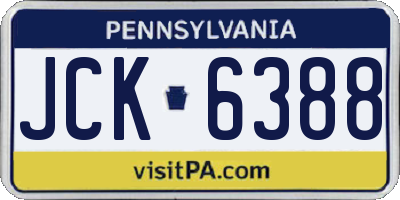 PA license plate JCK6388
