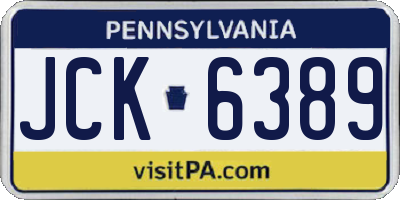 PA license plate JCK6389