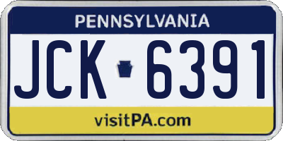 PA license plate JCK6391