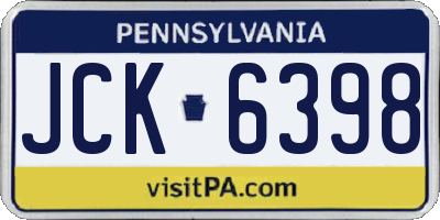 PA license plate JCK6398