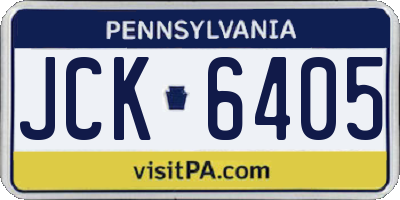 PA license plate JCK6405