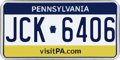 PA license plate JCK6406