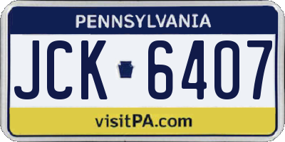PA license plate JCK6407
