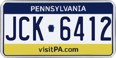 PA license plate JCK6412