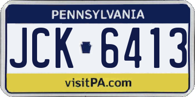 PA license plate JCK6413