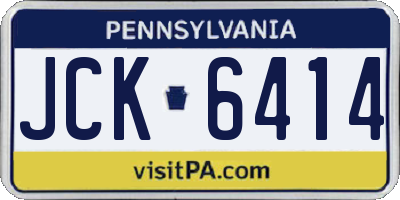 PA license plate JCK6414