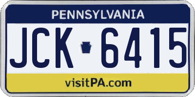PA license plate JCK6415