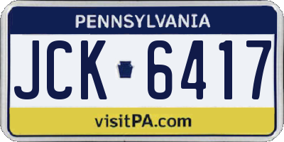 PA license plate JCK6417