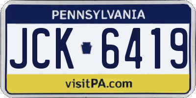 PA license plate JCK6419