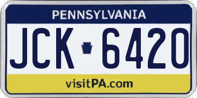 PA license plate JCK6420