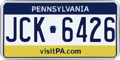 PA license plate JCK6426