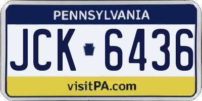 PA license plate JCK6436