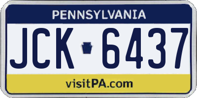 PA license plate JCK6437