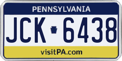 PA license plate JCK6438