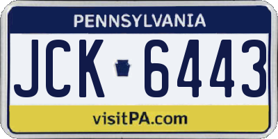 PA license plate JCK6443